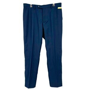 Leda Chan Mens Navy Flat Front Dress Pants Size 36W NWOT